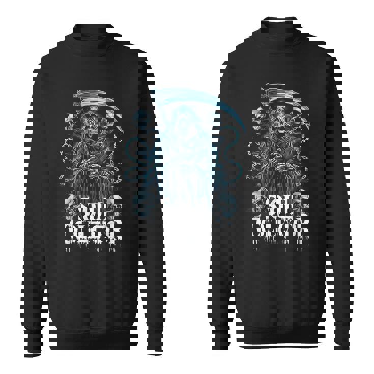 死神ソウルコレクタースカルチェーンアートホラーファン スウェットシャツ