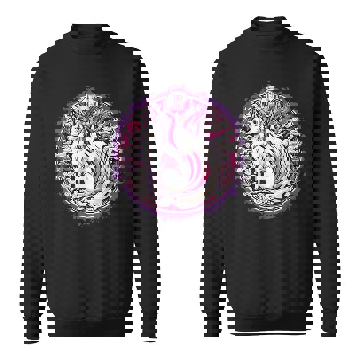 民話 きつね 九尾狐 日本龍 スウェットシャツ