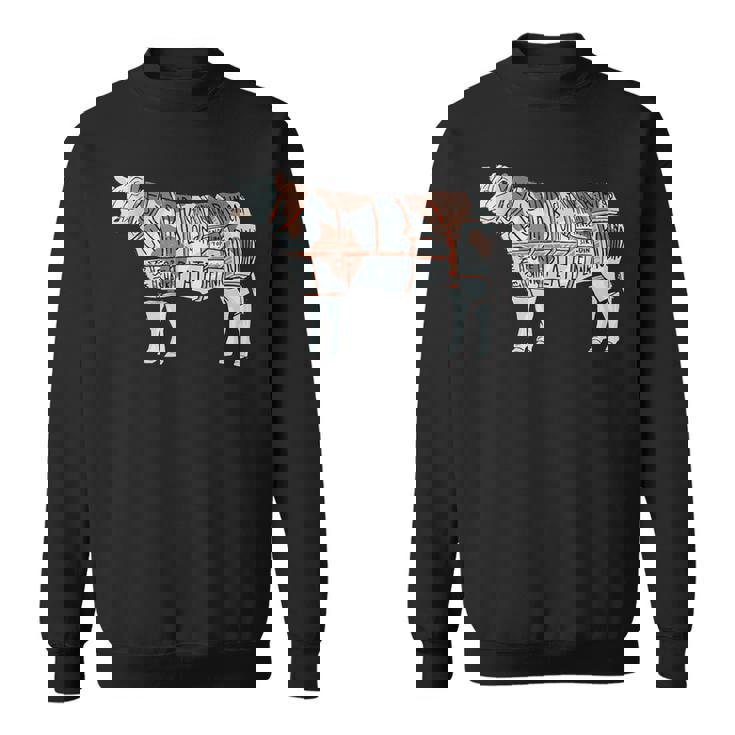 牛肉の部位 面白いtシャツ 焼肉 Bbq 牛 グルメ メンズ おもしろ 面白い 服 オリジナル グッズ ネタ イラスト スウェットシャツ