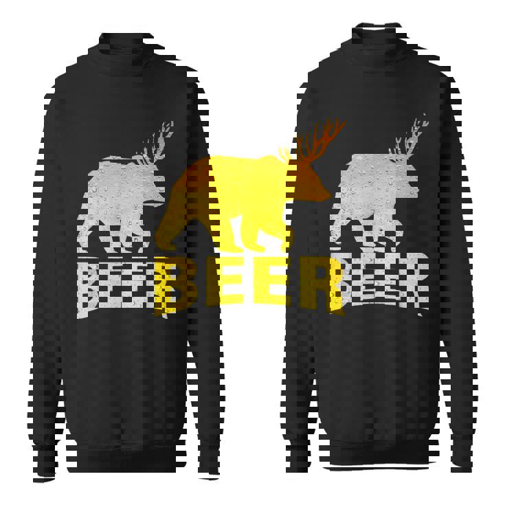 狩猟 ビール スピリット 動物 ティー ベア 鹿 ティー ビール クマ 鹿 スウェットシャツ