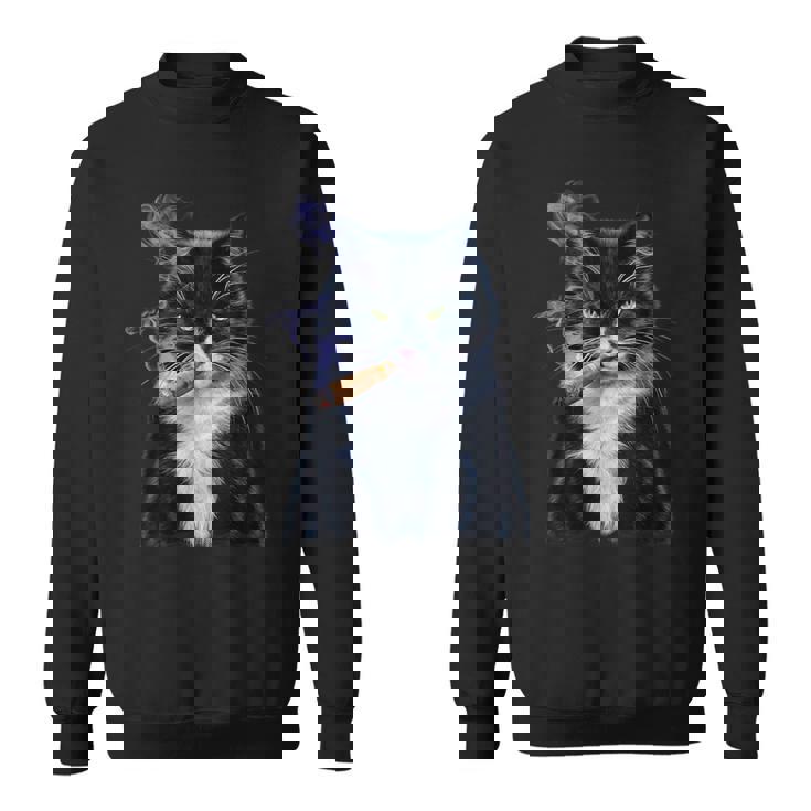 猫 ネコ ボス たばこ ねこ スウェットシャツ