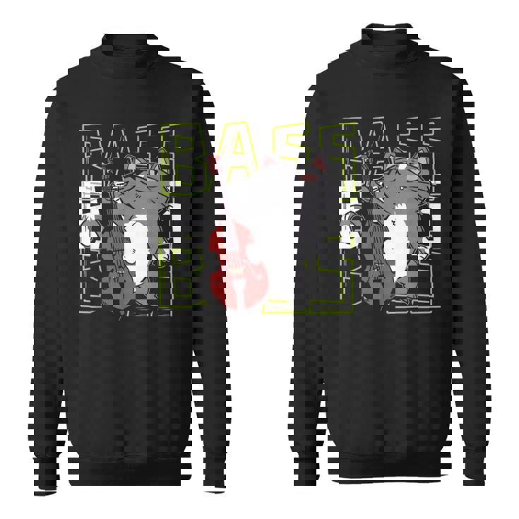 猫 二重低音プレーヤー スウェットシャツ