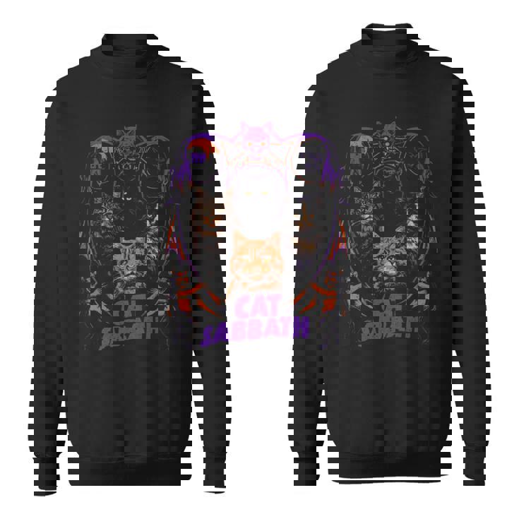 猫 安息日 猫 ヘビー ロック バンド パロディ 長袖tシャツ スウェットシャツ