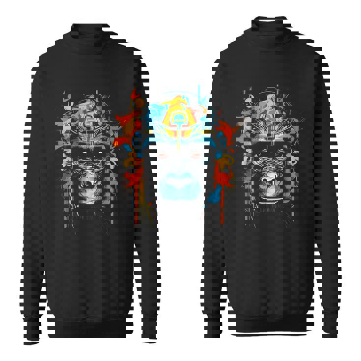 猿 動物 モチーフ イラスト 猿 スウェットシャツ