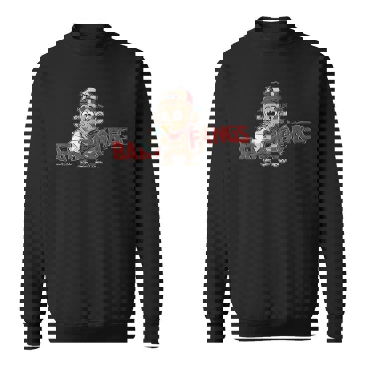 猿 子猿 ミルクを飲む赤ちゃん猿【Baby Fangs】 スウェットシャツ