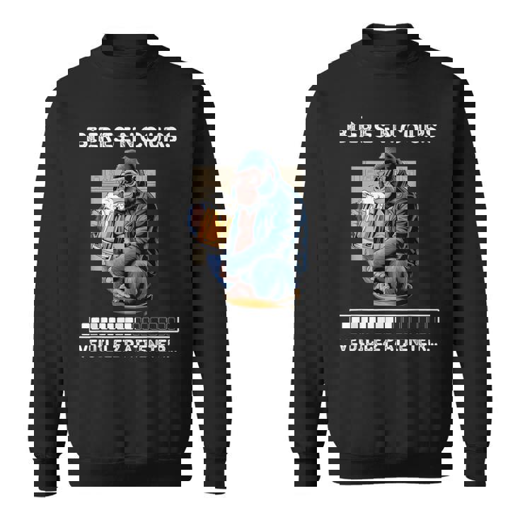 男性用ビール食前酒、ユーモア、男性、ゴリラへのギフトに。 スウェットシャツ