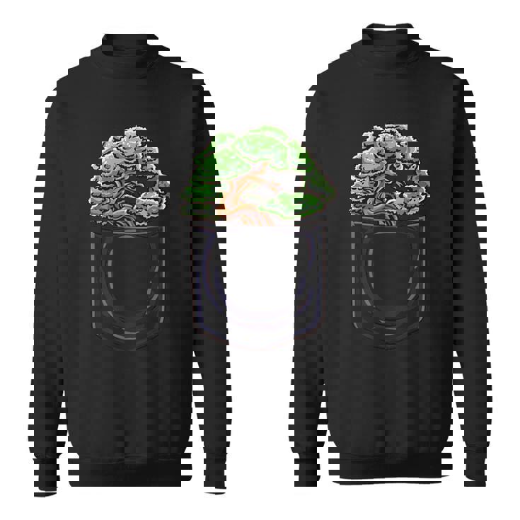 盆栽 木 膨らみポケット 面白いデザイン 盆栽 スウェットシャツ