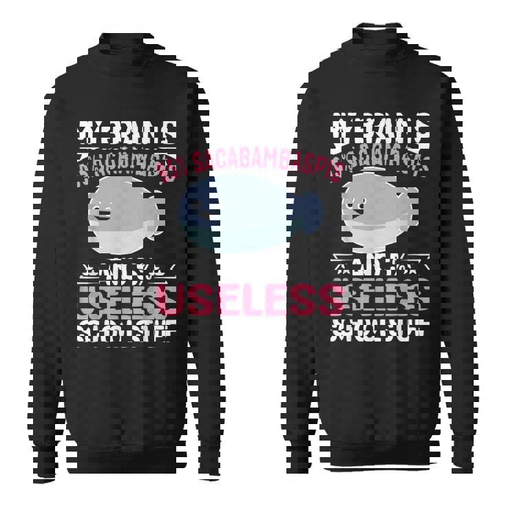 私の脳は95％サカバンバスピスの面白い魚のミーム スウェットシャツ