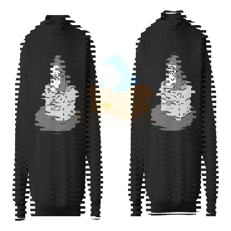 箱入りサメ 長袖tシャツ スウェットシャツ