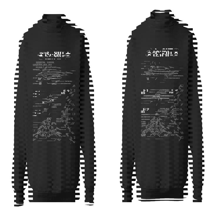 米ステルス機b2の設計図 スウェットシャツ