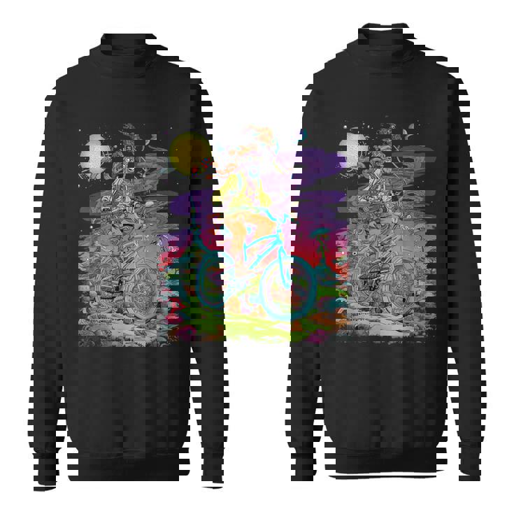 自転車デイホフマントリップ サイケデリックコミックスタイル ヒッピー スウェットシャツ