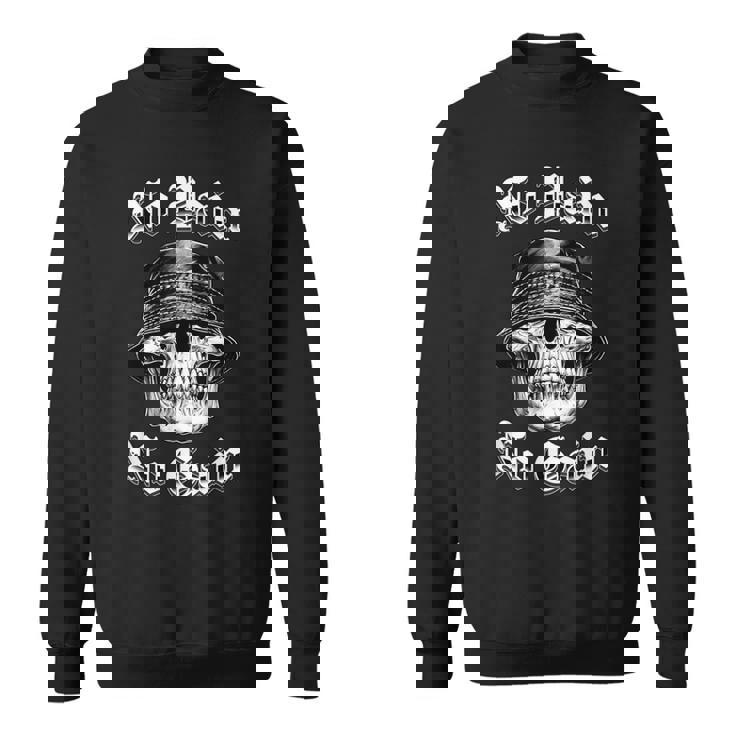 苦労なくして得るものなし チカーノタトゥーアートスカルホームボーイローライダー スウェットシャツ