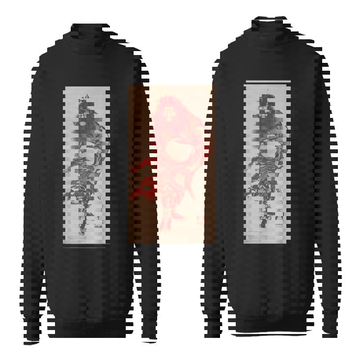 葛飾北斎 「朱描き鍾馗・朱鍾馗・赤鍾馗」 スウェットシャツ