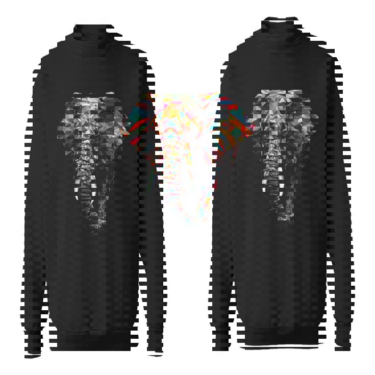 象 多角形 アートワーク スウェットシャツ