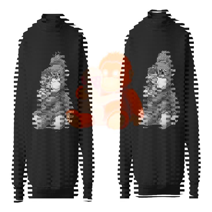 赤ちゃん用 マカク 抱きしめる ぬいぐるみ かわいい オランウータン モンキー パンチ ギフト 長袖tシャツ スウェットシャツ