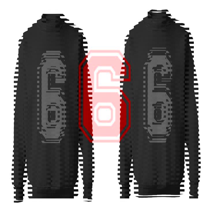 赤の6番スポーツスタイル。 スウェットシャツ