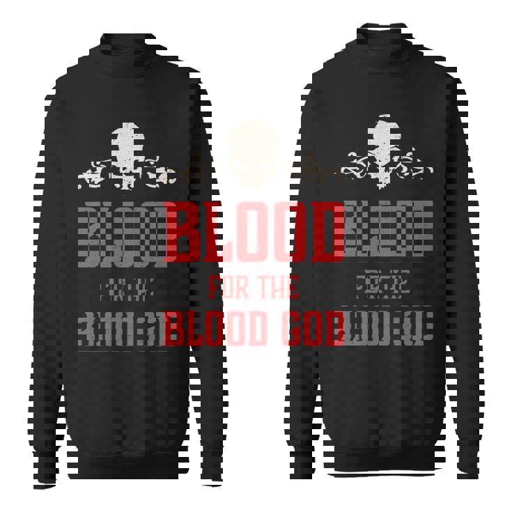 邪悪な頭蓋骨の血 血神 地獄の魔王 長袖tシャツ スウェットシャツ