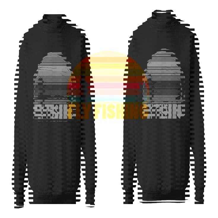 釣竿を使ったレトロなフライフィッシング フィッシャーマンフライフィッシング スウェットシャツ