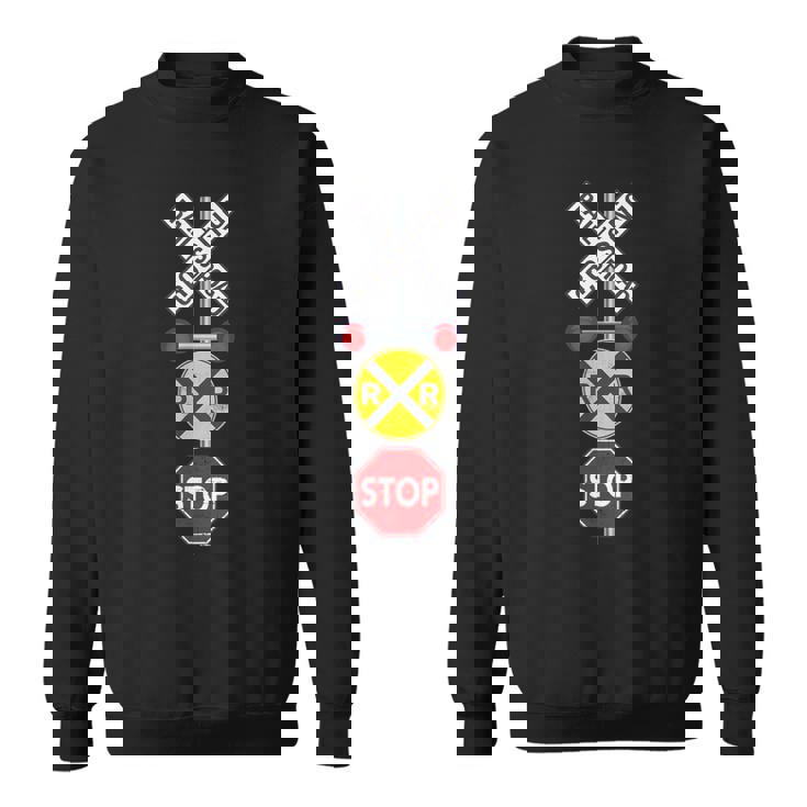 鉄道 踏切 標識 電車 作業員 エンジニア Railfan スウェットシャツ