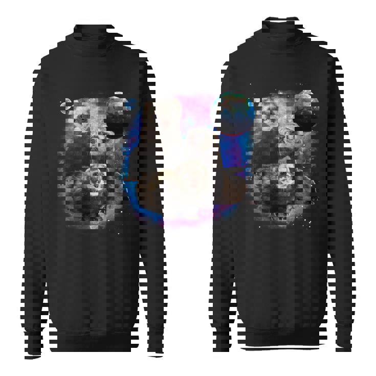 銀河系の面白いフェレット フェレット 長袖tシャツ スウェットシャツ
