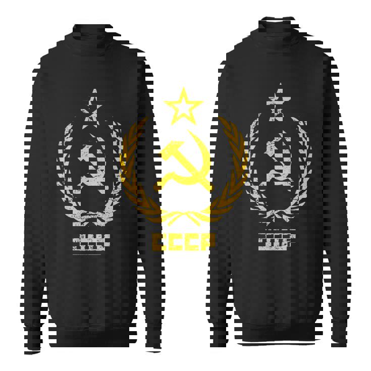 鎌と槌の星cccpソビエト連邦 長袖tシャツ スウェットシャツ