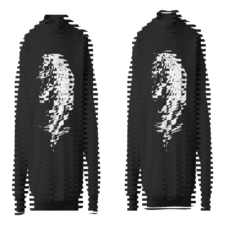長い馬のたてがみを持つ美しい馬 スウェットシャツ