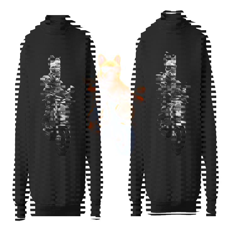 面白いtシャツ フレンチブルドッグ バイク イヌ メンズ 犬好き グッズ おもしろ 面白い 服 ネタ 長袖tシャツ スウェットシャツ