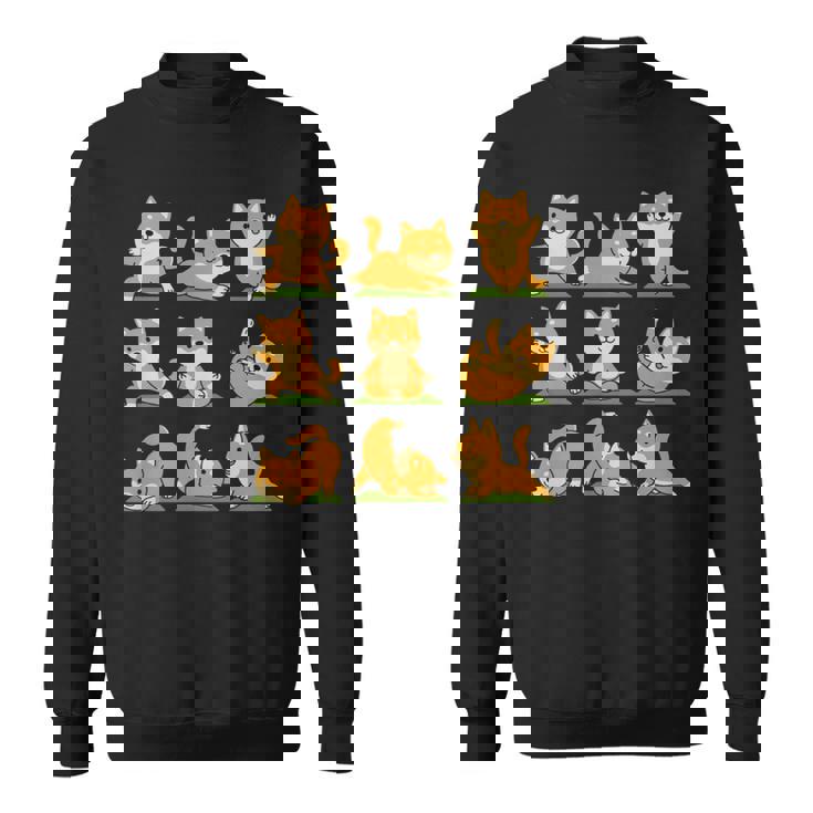 面白いtシャツ 柴犬 ヨガ イヌ わんこ メンズ 犬好き グッズ かわいい おもしろ 面白い 服 ネタ 長袖tシャツ スウェットシャツ