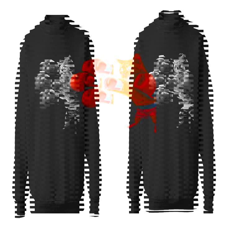 面白いtシャツ 猫 ネコ ボクシング メンズ 猫好き グッズ おもしろ 面白い 服 ネタ にゃんこ 猫の下僕 スウェットシャツ