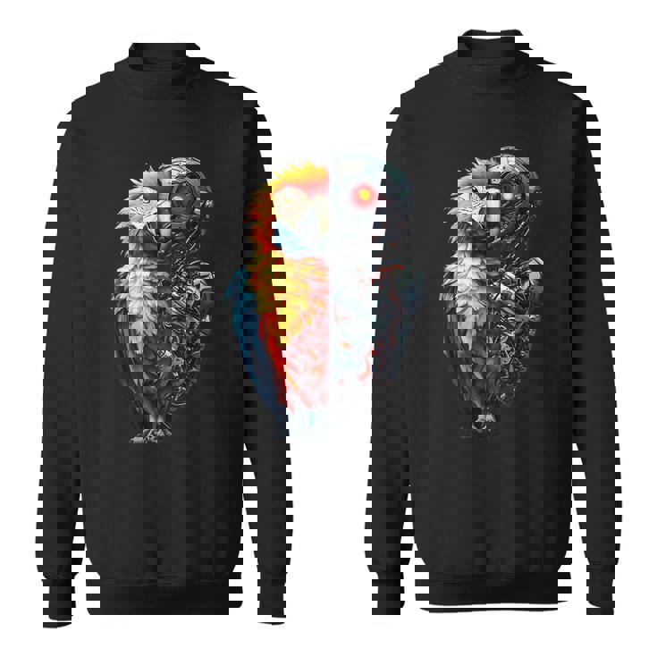 面白いオウムロボット動物愛好家サイボーグオウムロボット Robot Parrot Lover Cyborg Ai スウェットシャツ