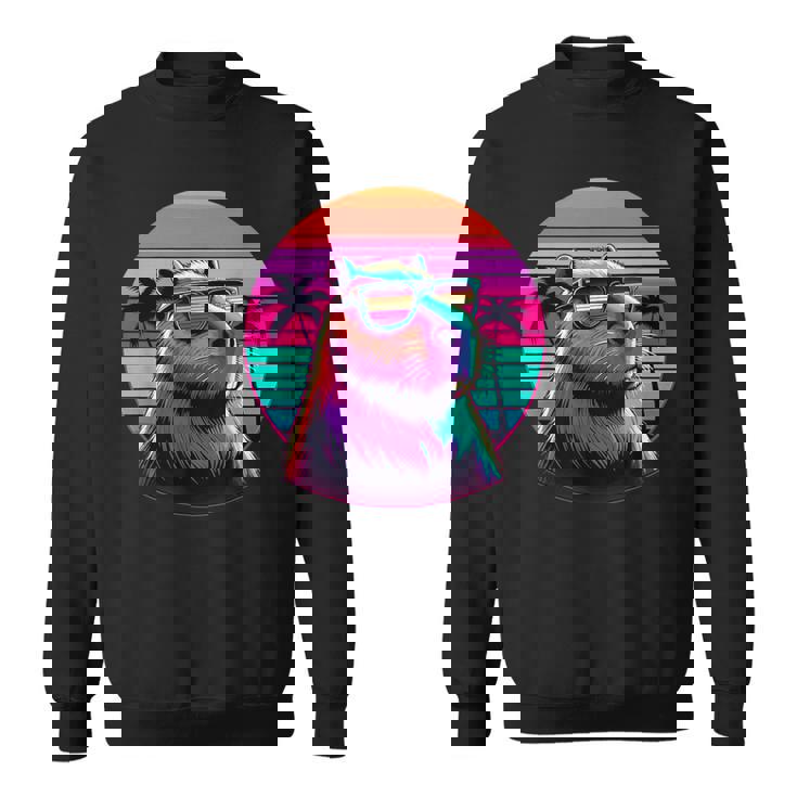 面白いカピバラ ヴィンテージ げっ歯類 レトロ ヴェイパーウェーブ 美的ゴス スウェットシャツ