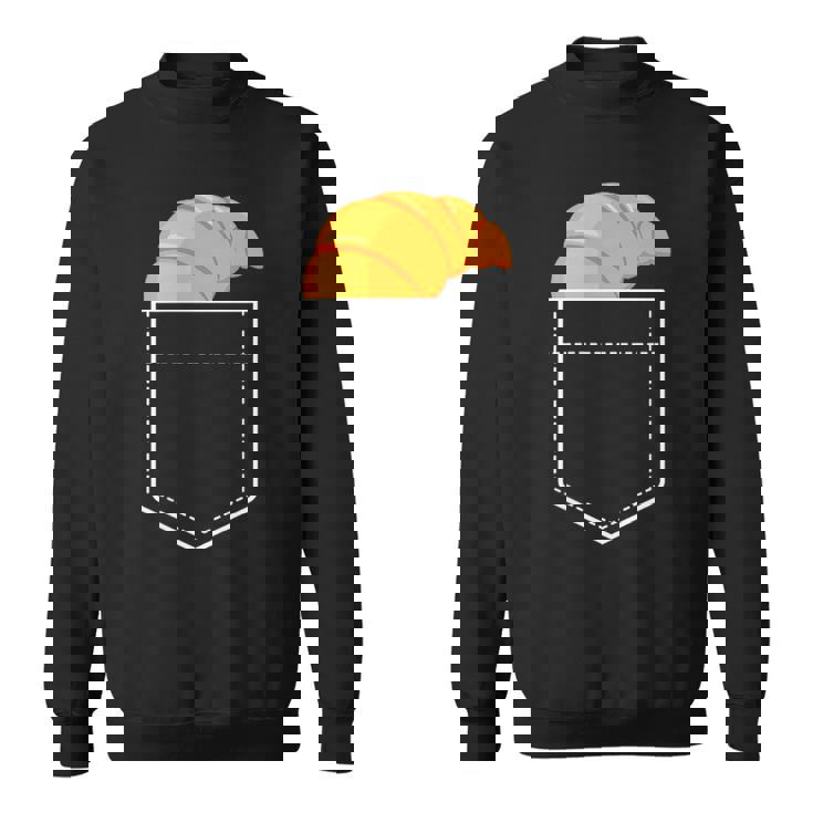 面白いクロワッサンインザポケット 食通 フレンチクロワッサンポケット スウェットシャツ