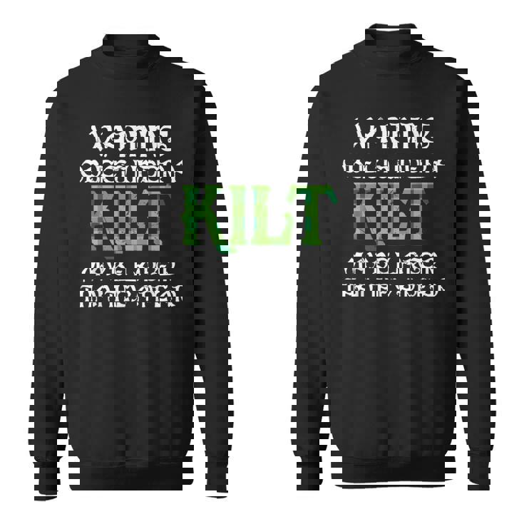 メンズ 面白いタータンスカート キルトの言葉 男性用 スウェットシャツ