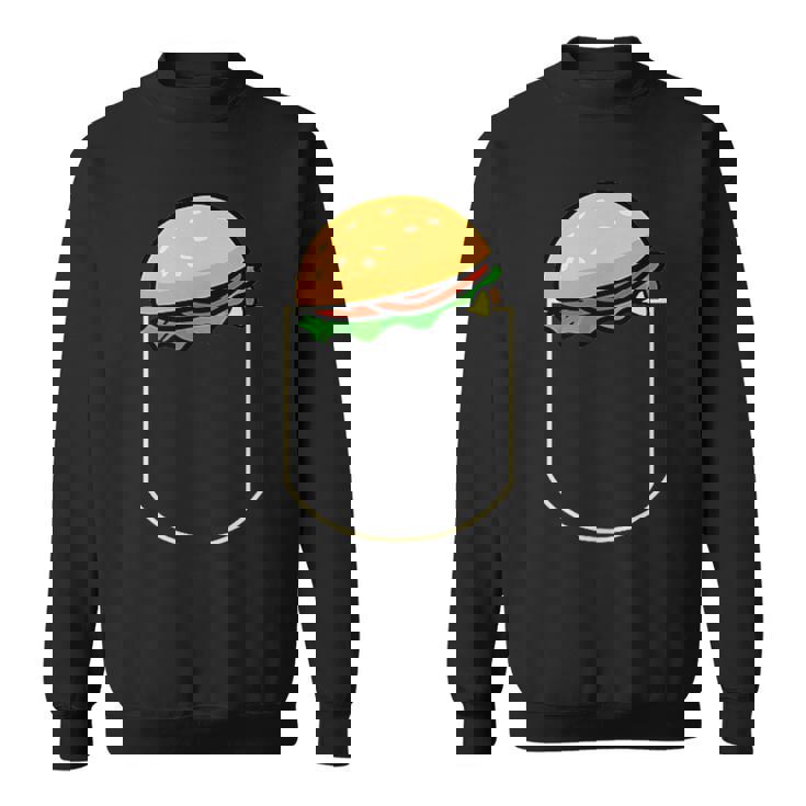 面白いハンバーガー ポケット入り ギフト チーズバーガー ポケット スウェットシャツ