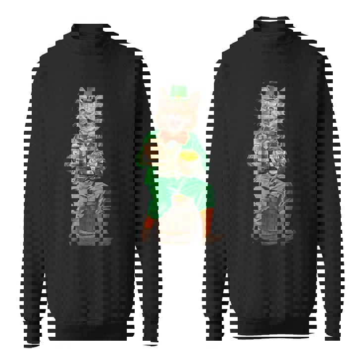 面白いレプラコーン猫、ハッピーセントパトリックデー スウェットシャツ