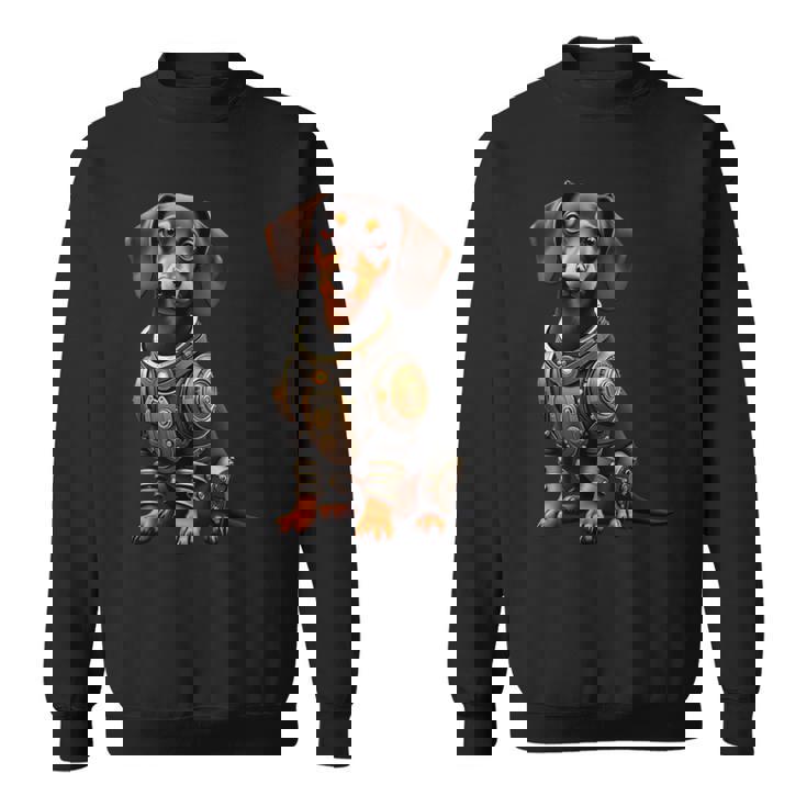 面白い犬ロボット技術サイボーグい 犬ロボット動物 Ai Lover Robotic Dog 長袖tシャツ スウェットシャツ