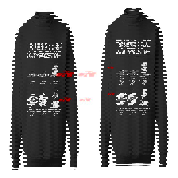 面白い車好き空き時間の車でやること スウェットシャツ