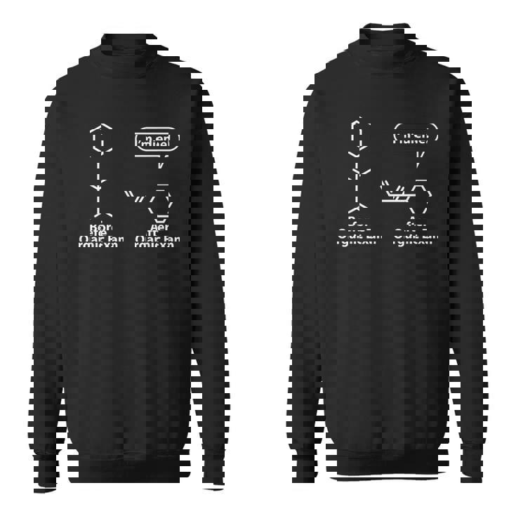 面白い駄洒落-有機化学試験後の前-私は奉仕する スウェットシャツ