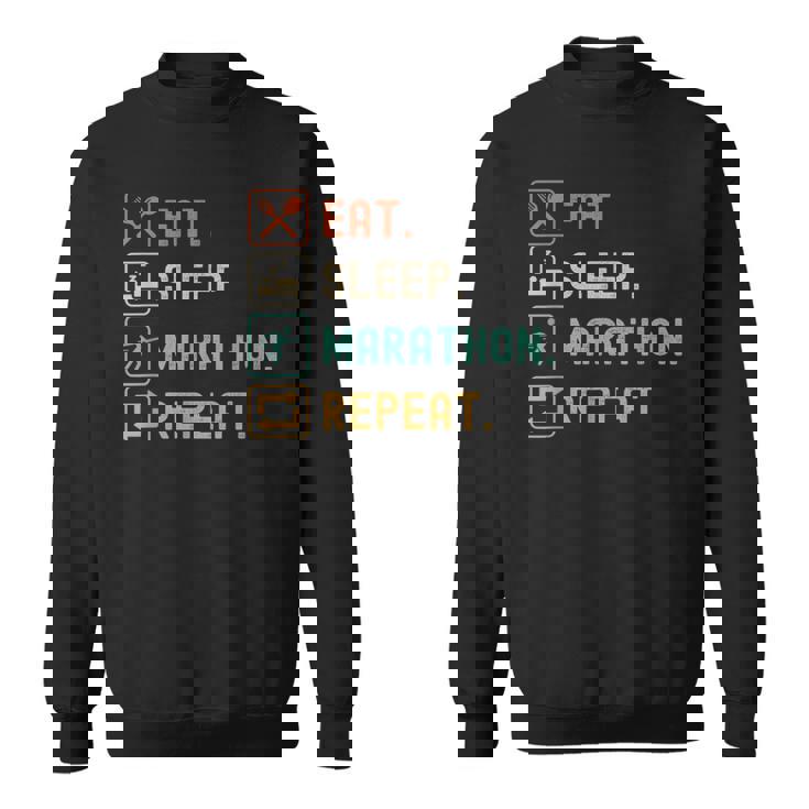 食べる睡眠マラソンリピート面白いマラソンランナー スウェットシャツ