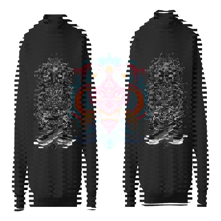 鬼魔悪魔日本の般若の面 スウェットシャツ