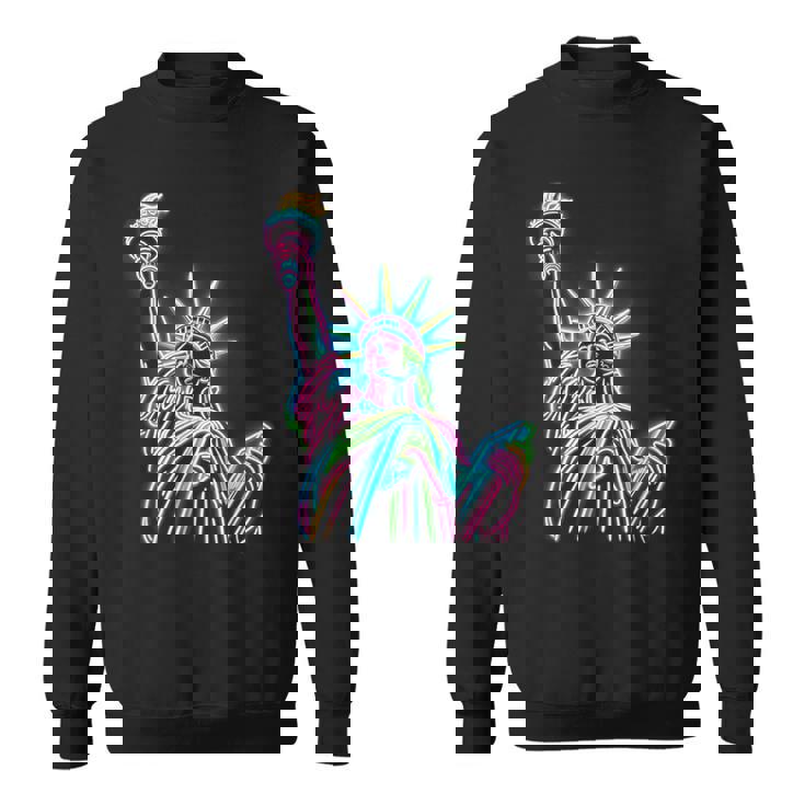 鮮やかな自由の女神tシャツ カラフルなアイコン スウェットシャツ