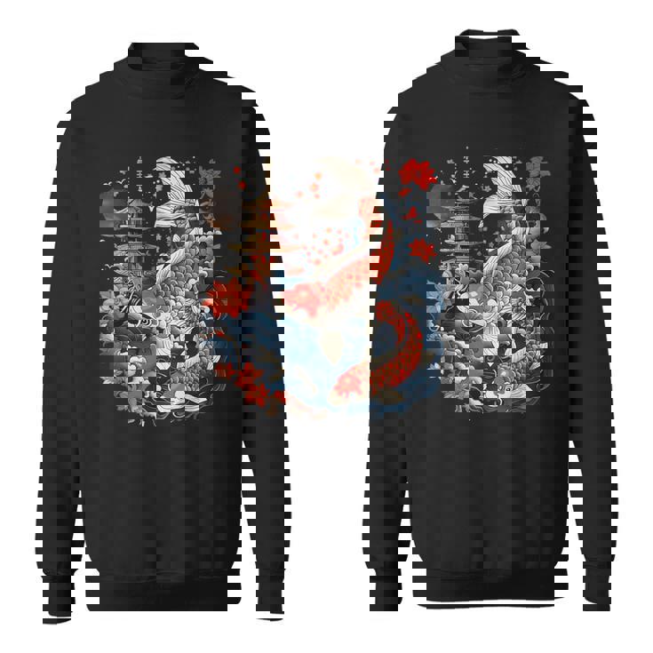 鯉 桜 桜 季節 アジアン 鯉 塔 寺 スウェットシャツ