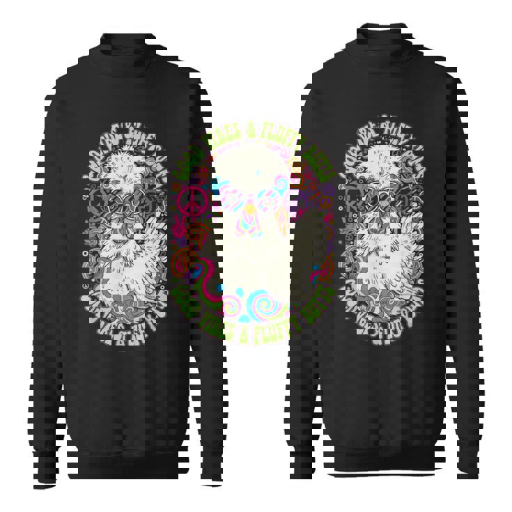 鶏好き ふわふわ お尻 バイブ 動物 ユーモア スウェットシャツ