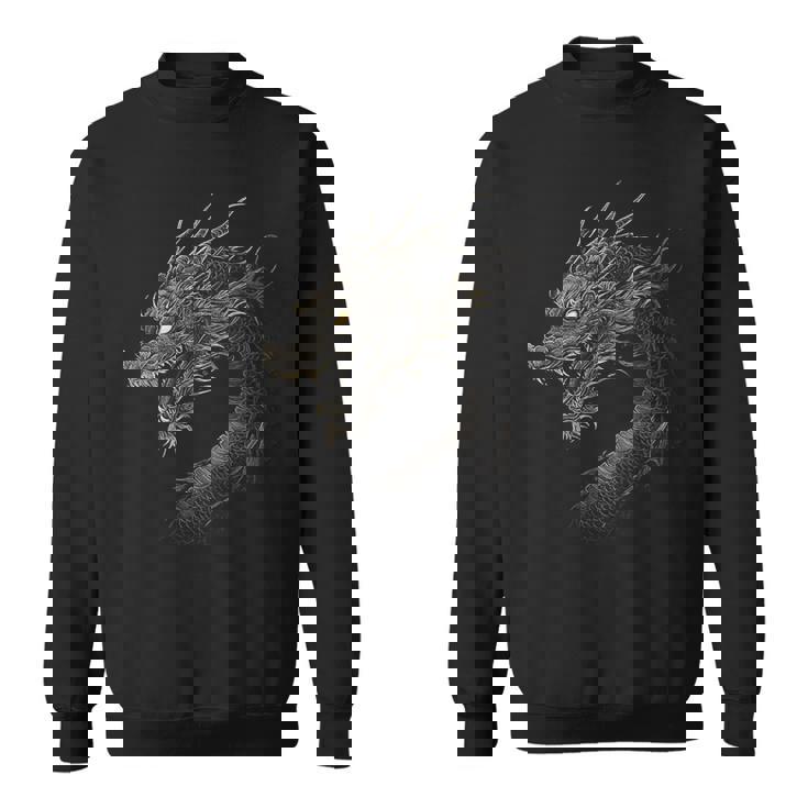 黒龍モチーフ 神話上の作品 黒龍 スウェットシャツ
