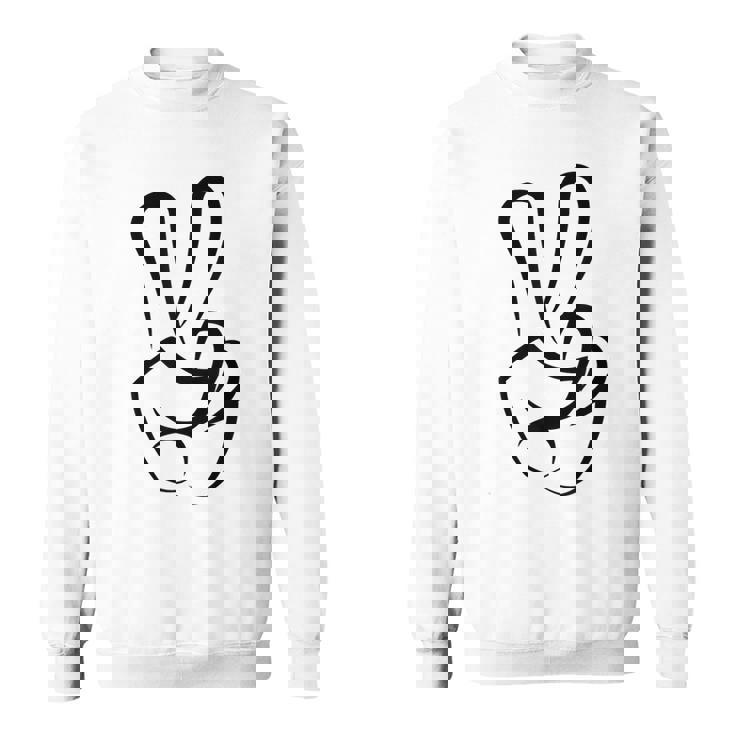 2本指 ピースサイン キュート ビクトリー ハンド ジェスチャー ピースシンボル スウェットシャツ