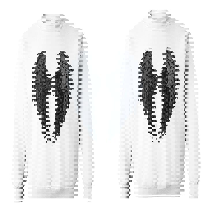 Alas De Ángel Negras En La Parte Camisa de entrenamiento