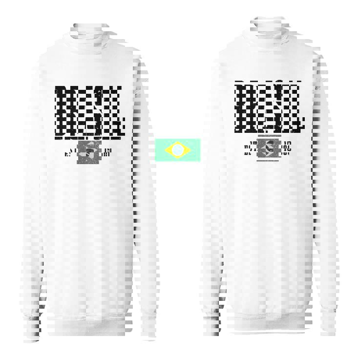 Brasil Est 1500 ブラジル ブラジリアン 国旗 プライド 長袖tシャツ スウェットシャツ
