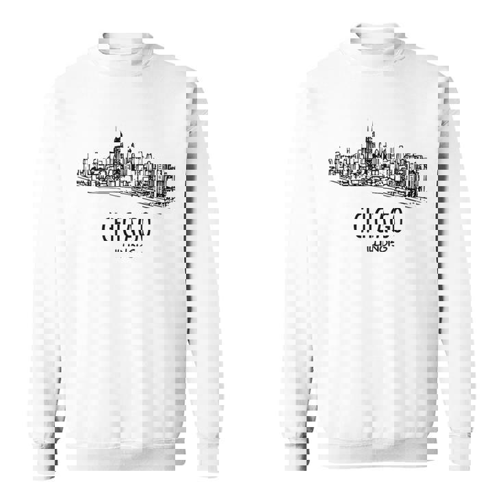 Chicago Illinois Skyline Buildings Architecture Souvenir Sweatshirt Unisex