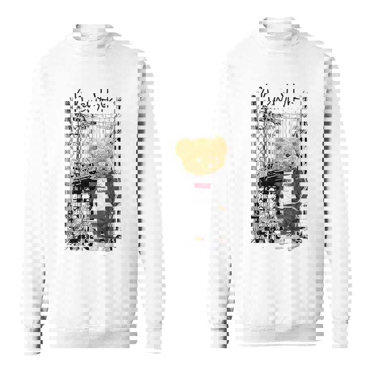 Cool New York City Teddy Bear Illustration Graphic s スウェットシャツ