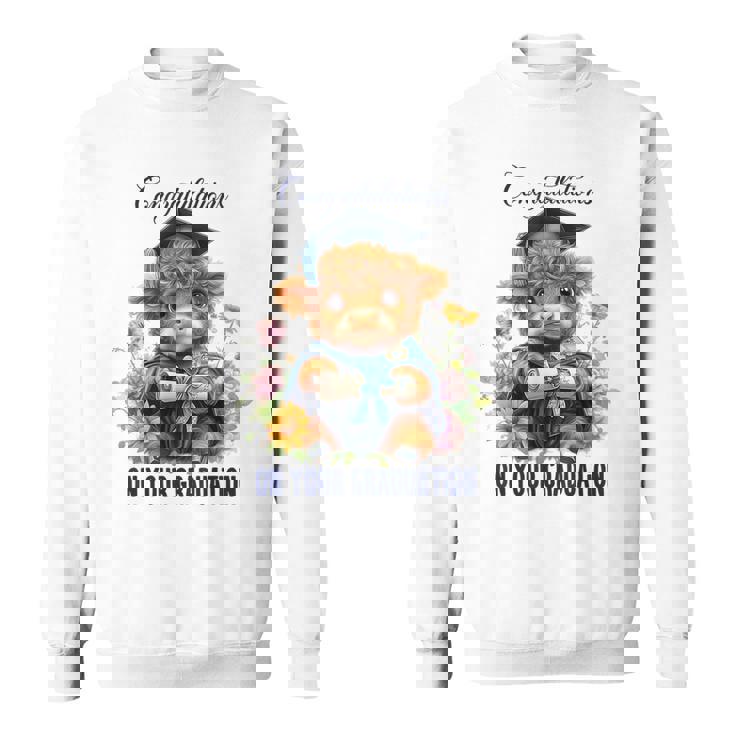 Cute Graduation Highland Cow Holding Diploma T Shirt Sweatshirt Unisex